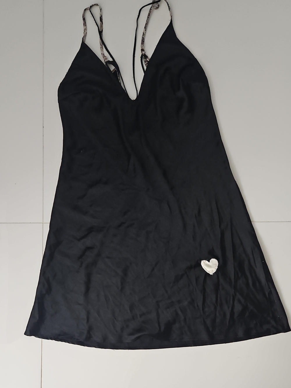 Victoria's Secret Black Slip Dress with Heart Detail